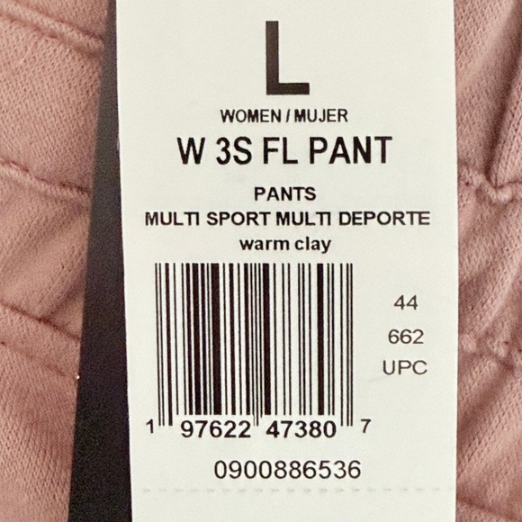 Adidas NEW Women Warm Clay Pink 3 Stripe Jogger Pants Size L fleece athleisure - Picture 4 of 7